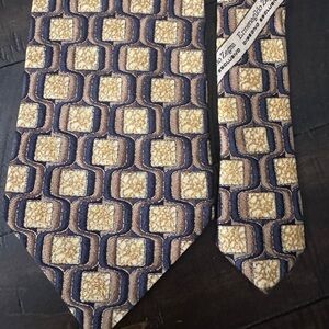 Ermenegildo Zegna Blue and Gold Patterned Tie